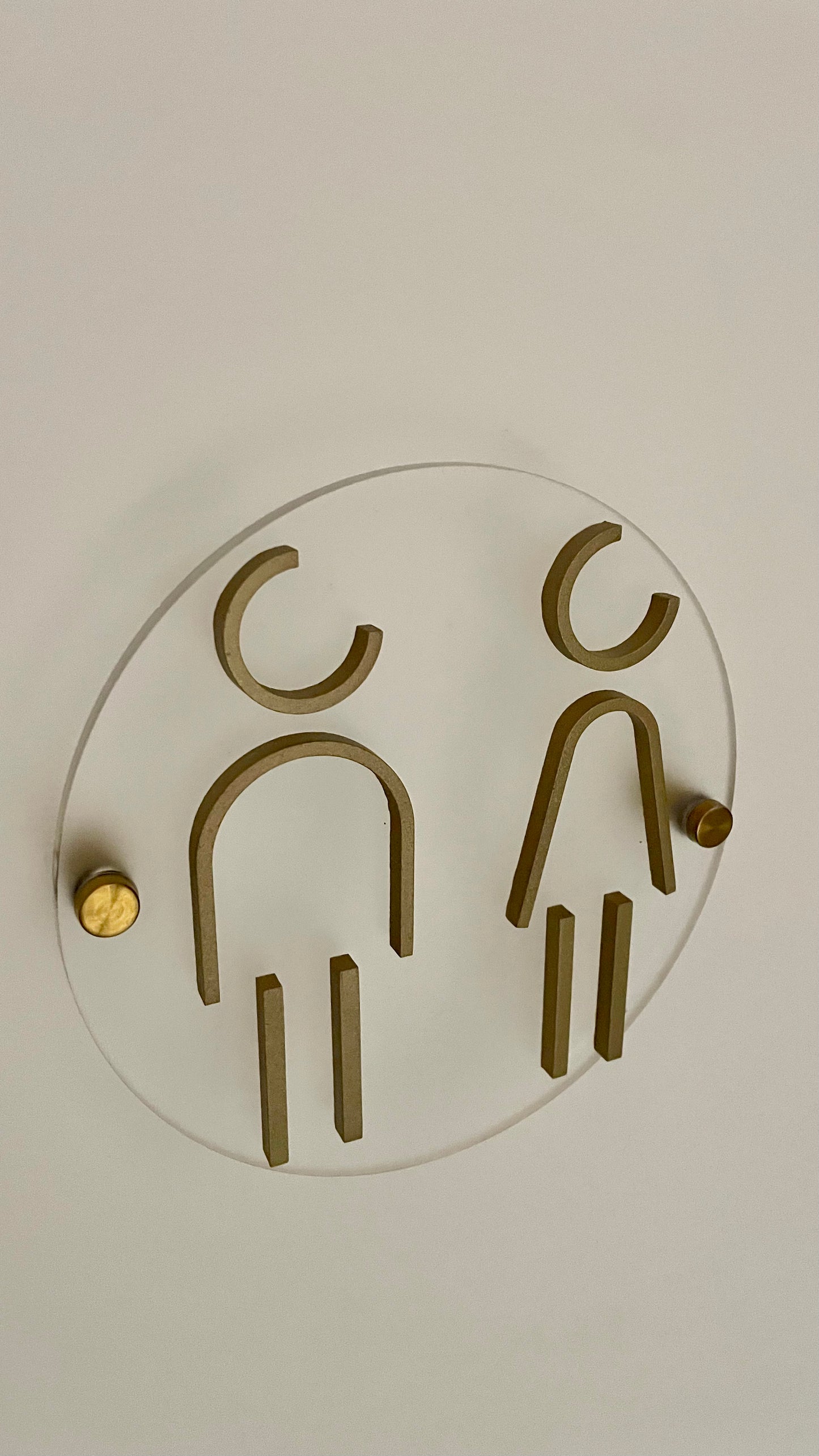 Acrylic bathroom sign + hardware