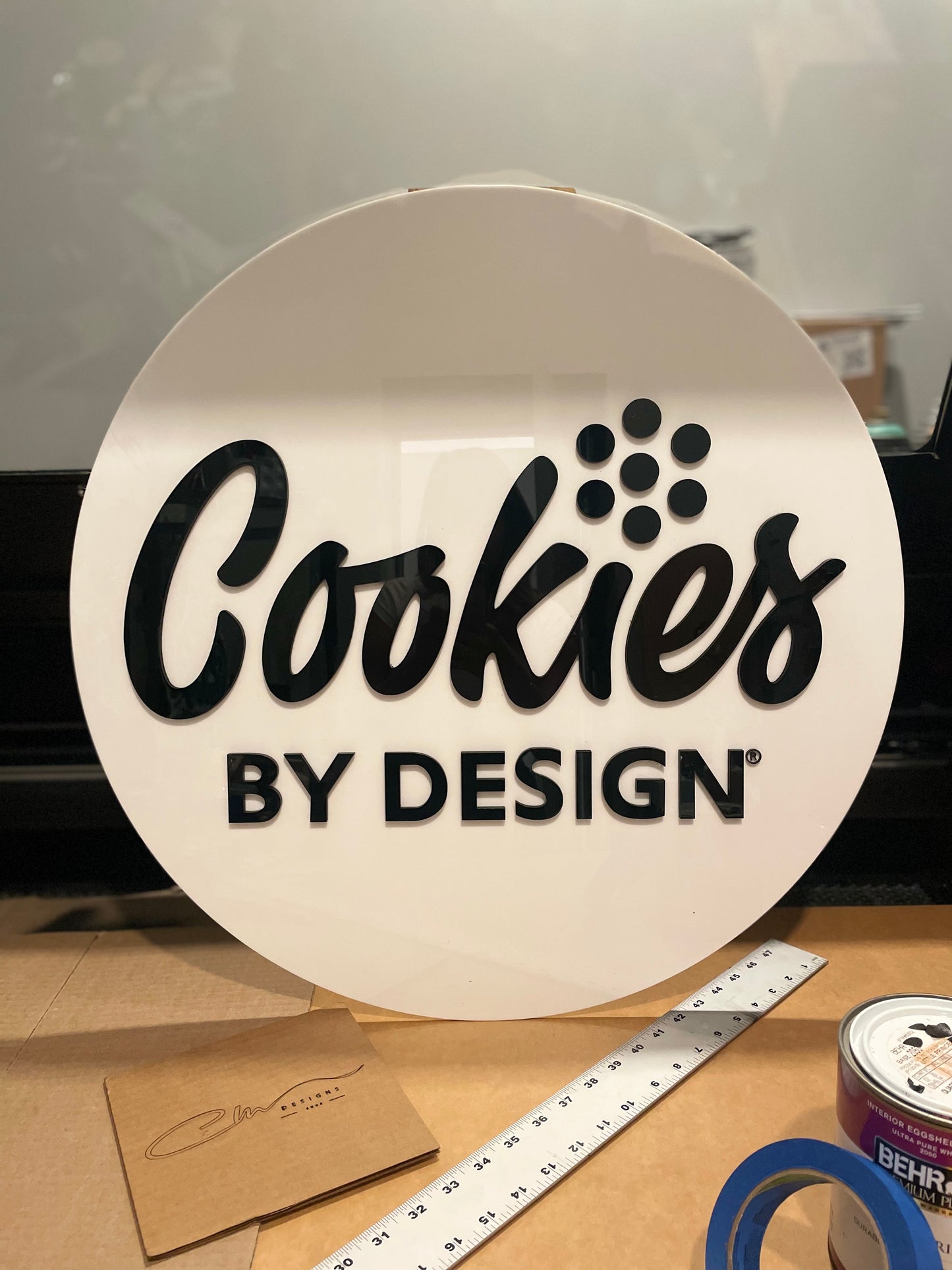 Round Acrylic Business Logo- 2 Layers