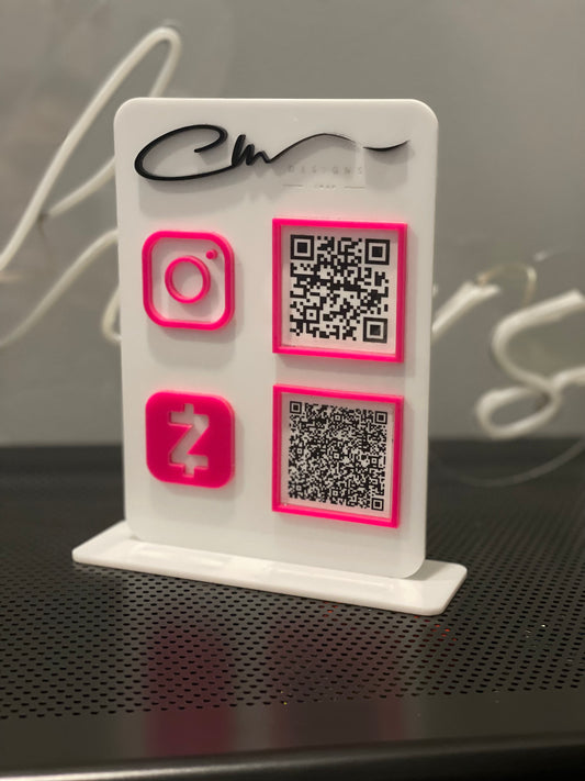 Double QR Code Acrylic Sign